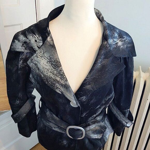 Cartise Jacket Spray Paint Splatter Evening Belt Art to Wear Formal Size 6 - Picture 5 of 11